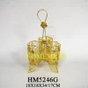 arabic luxury Metal Wire Spoon Fork Storage Rack holder with handle three drum ladle holder home decor