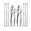Lobster Crackers and Picks Set 8 Piece Crab Leg Crackers and Tools - Stainless Steel Seafood Crackers & Forks Nut Cracker Set