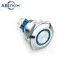 2804 Momentary or latching 12VDC blue ring LED illuminated push on push off 28mm switch