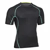 Polyester Spandex Slim Bodybuilding Dry Fit Men Fitness Gym Muscle Compression T-Shirt