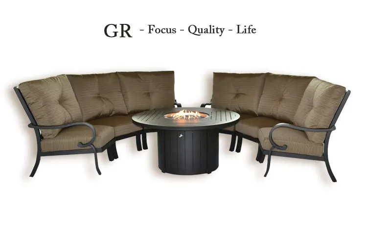 Luxury Garden Fire Pit Table Cast Aluminum Dining Patio Furniture - Buy