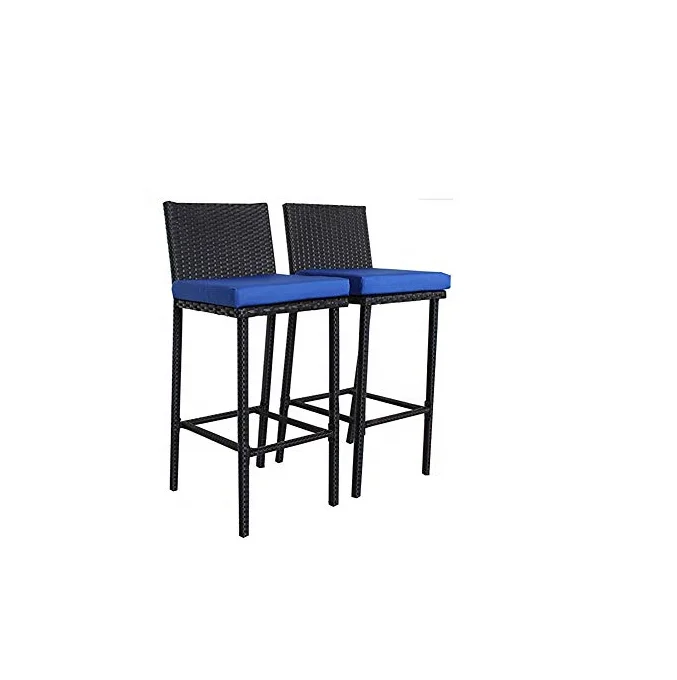 Patio Bar Table And Stools Set Pe Rattan Outdoor Garden Dinning