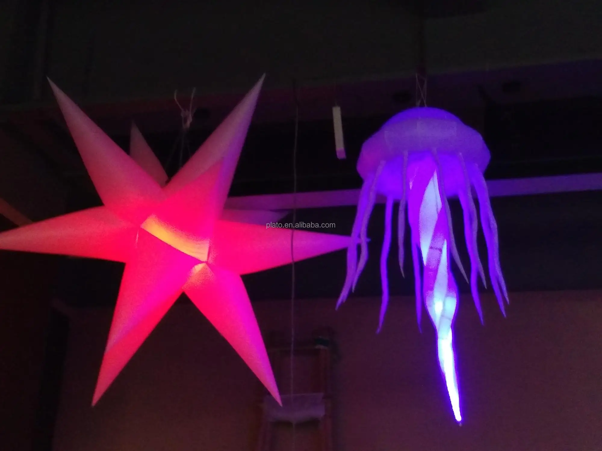 Customized Led Inflatable Star / Jellyfish Lighting Balloon For