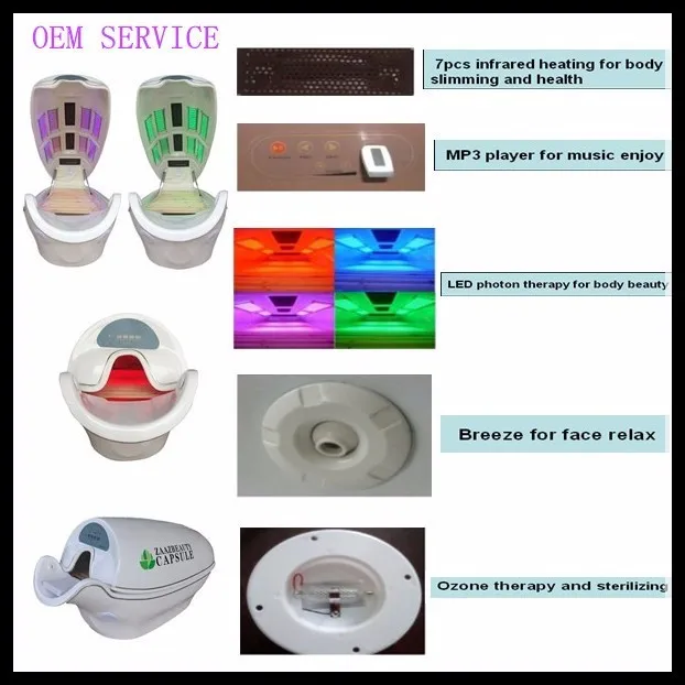 2020 Infrared sauna bed spa capsule / photon 8 lights LED therapy spa capsule