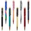 Creatively 1.0mm Luxury Ballpoint flow oil crystal gold foil Metal Copper colorful high-grade gold powder quicksand pen