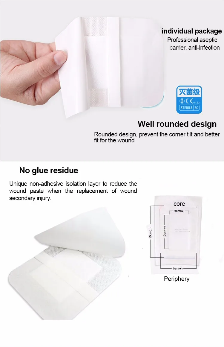 Extra Thin Hydrocolloid Dressing Sterile Hydrocolloid Waterproof