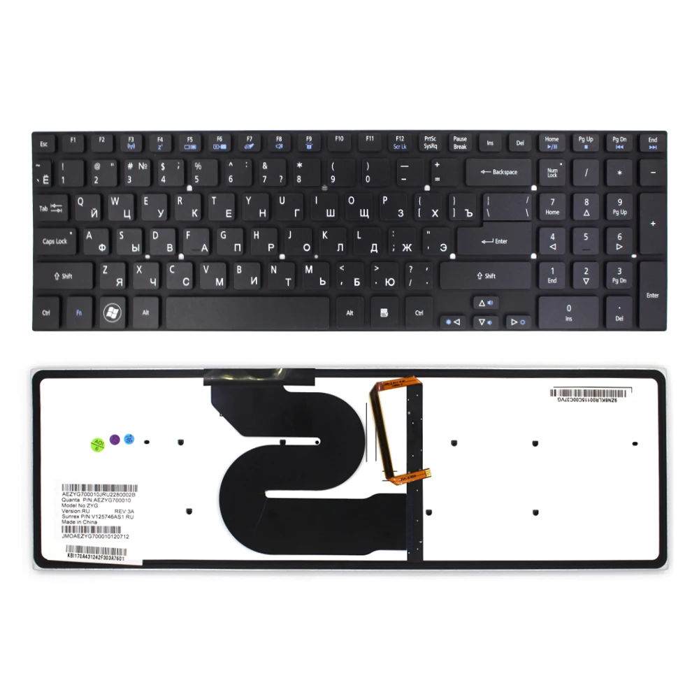 Factory direct supply RU blacklight notebook keyboard for Acer 8951