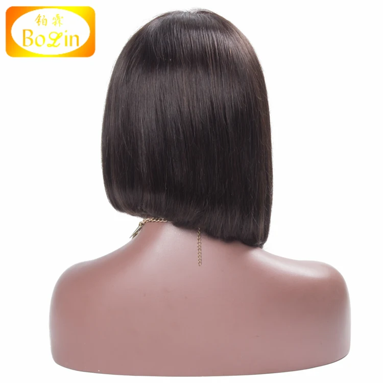 Top Quality Brazilian Hair In Dubai Bob Style Natural Color Swiss Lace