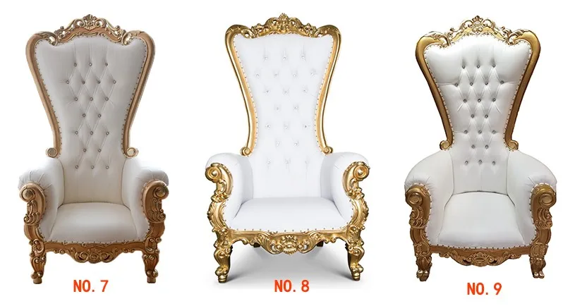 Luxury Royal Cheap King Throne Chair Wedding Gold Bride and Groom