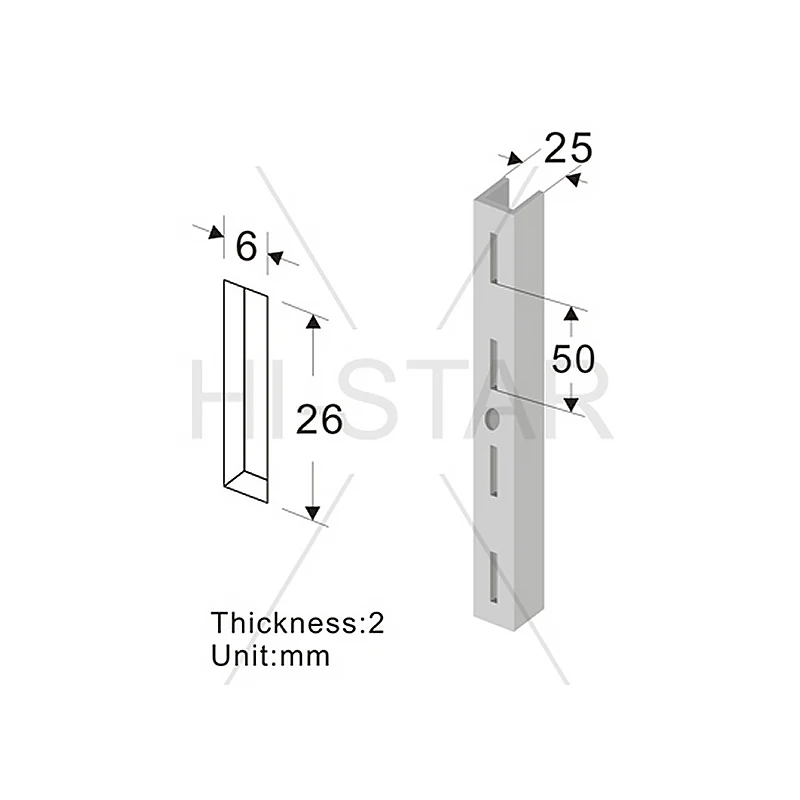Double Slotted C Channel for Brackets - Stylish Display