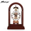 Antique Skeleton Wooden Mechanical Table&Desk Clock