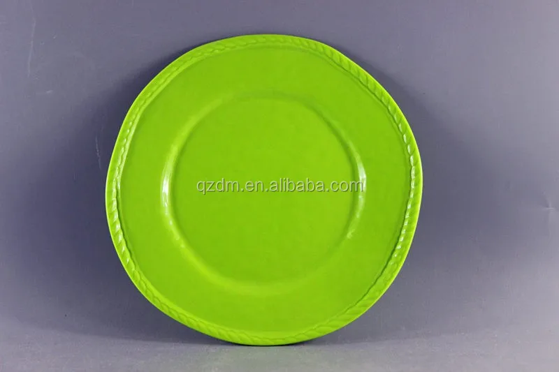 Irregular Shape Melamine Green Plate For Daily Use And Decoration
