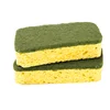 Kitchen clean HD angled cellulose sponge with green scouring pad