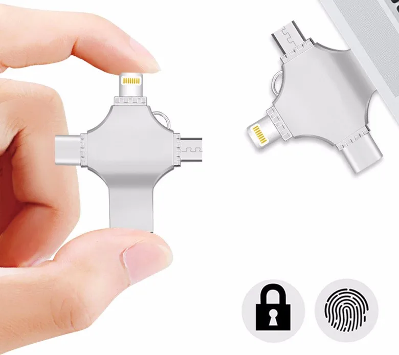 Cheap Customized Logo 4 in 1 Multi-function OTG Metal USB Flash Drive - ANKUX.COM