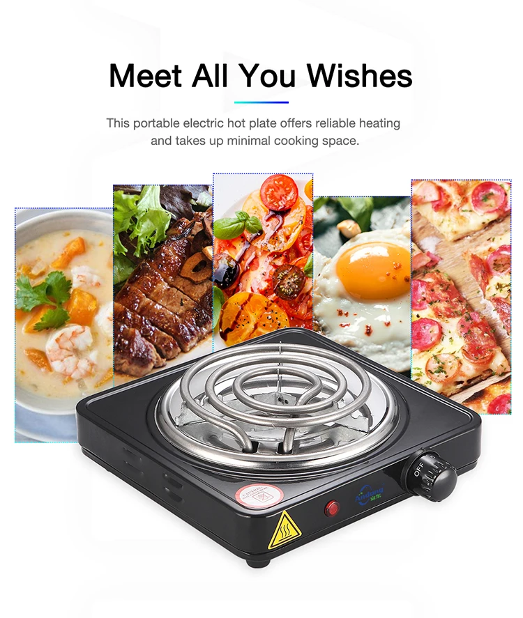 1000w Portable Single Electric Hot Plate Hob Kitchen Cooker Table Top