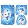 2018 new design Best Wholesale Price 3PCS Happy Snowman Design Toilet Seat Cover Bathroom Mat