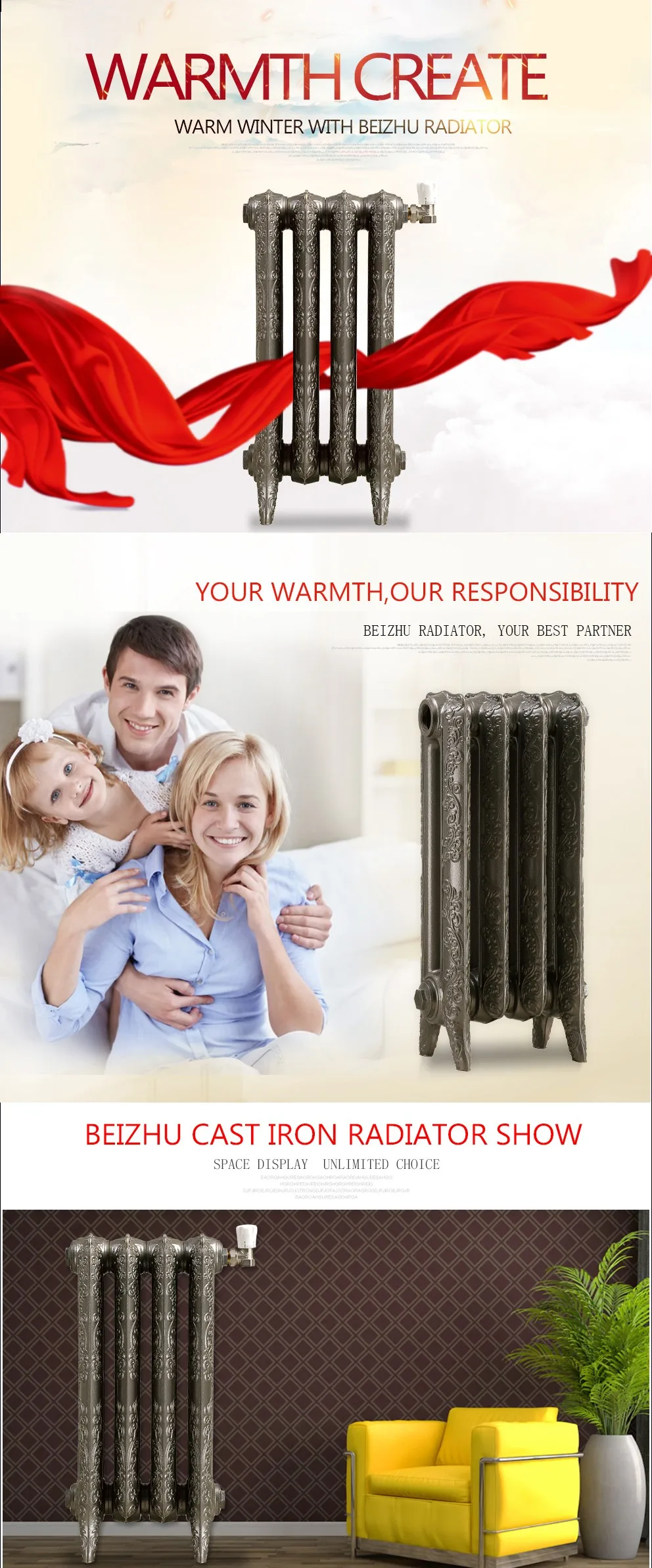 Cast iron Radiator Winter Sale 10 year warranty Assembled to order