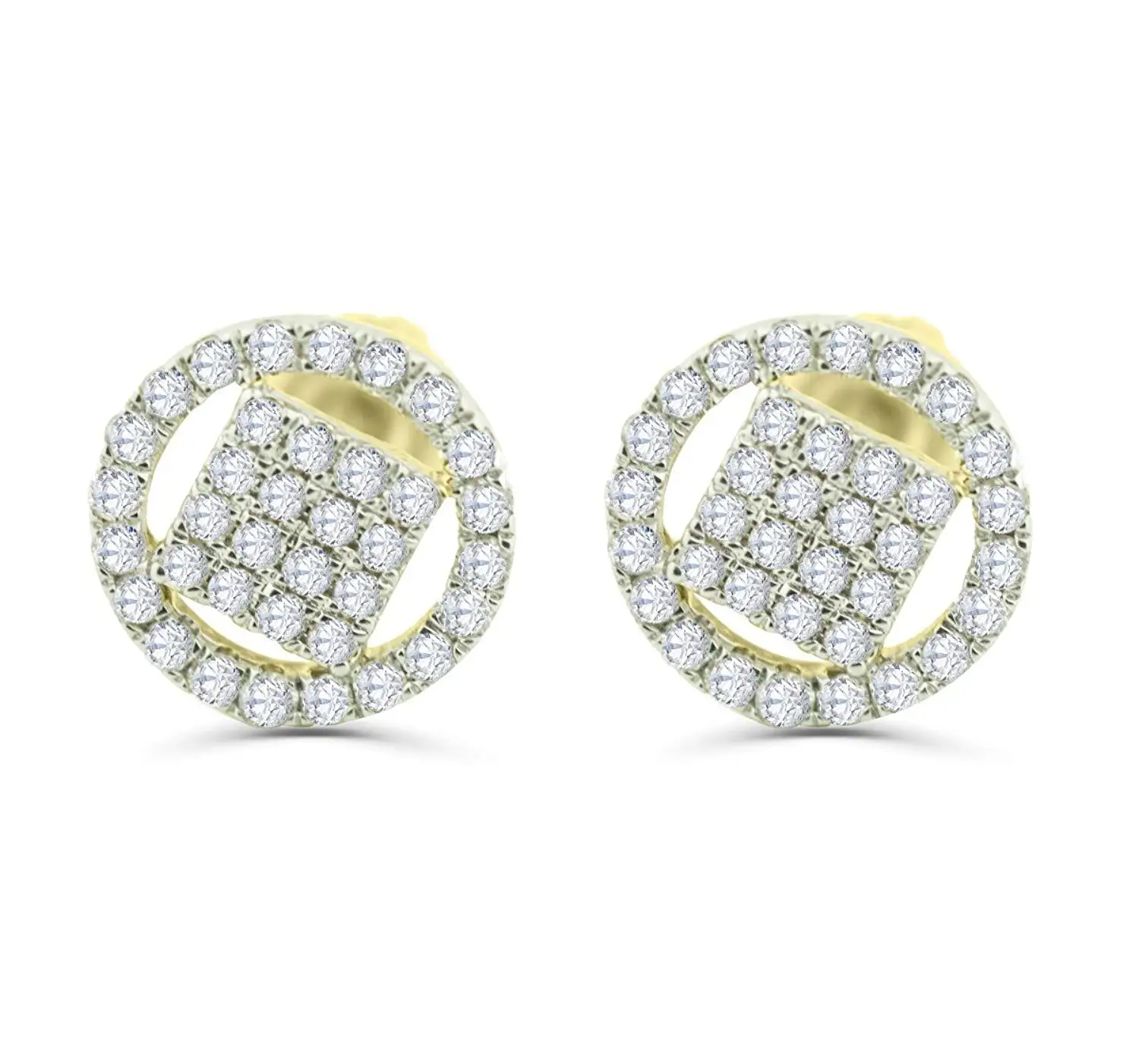 Womens Diamond Earrings Find Deals On Get Quotations 10k Gold Diamond Earrings 1 3ctw Diamonds Round Cer Mens Or Womens Back 8mm