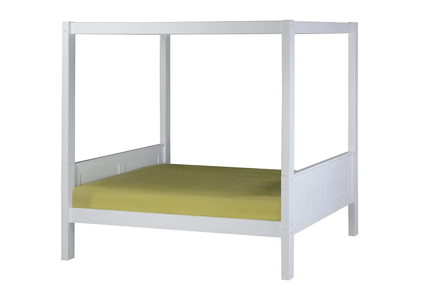 Wood Canopy Bed Frame Find Deals On Get Quotations Camaflexi Panel Style Solid Wood Canopy Bed Twin White