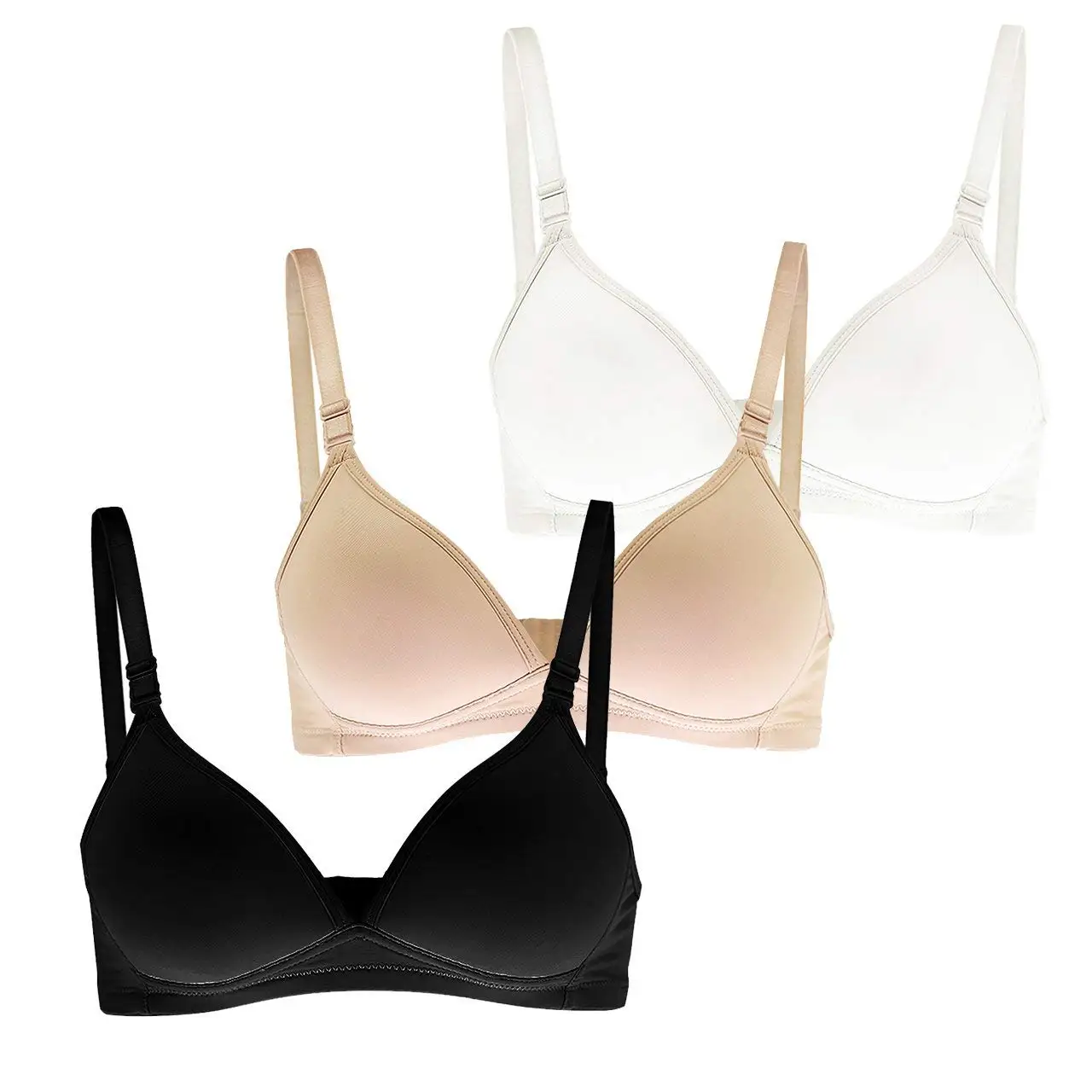 Rebacker Teen Girls Bra Thin Cotton Breathable Sports Bra Wire Free Wireless Push Up Running Casual Bra