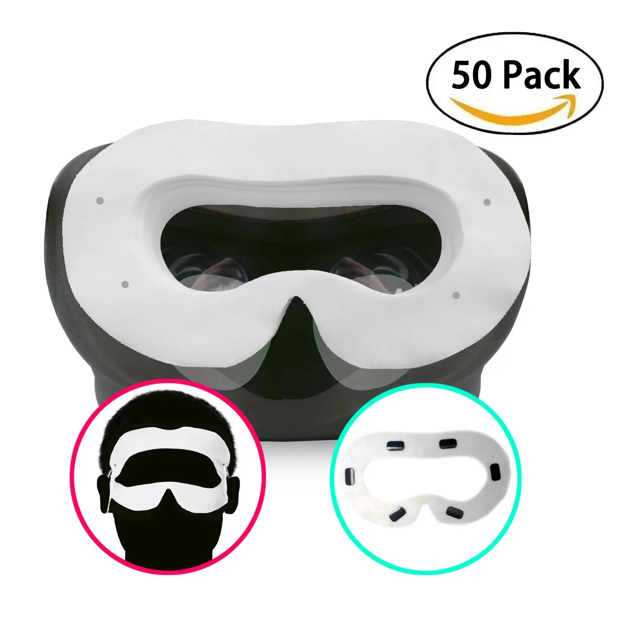 T&B Disposable Oculus Rift CV1 VR Mask 2 Ways To Use Hygiene White Replaceable Blinder Replacement Accessories for Oculus Rift Virtual Reality Headset 50 Pc