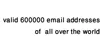 email list : 650000 valid email addresses