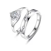 Sterling Silver His and Hers Cubic Zirconia Wedding Ring Sets Couples Matching Rings set