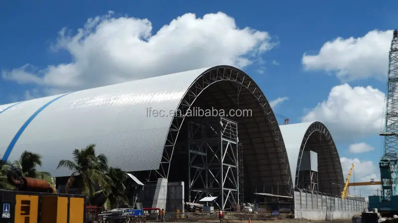Professional Design Steel Space Frame Structure Arched Dry Coal Shed