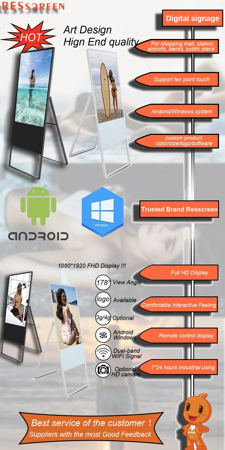 Portable LCD 55 Inch Lcd Stand Alone Display Kiosk Advertising| Alibaba.com