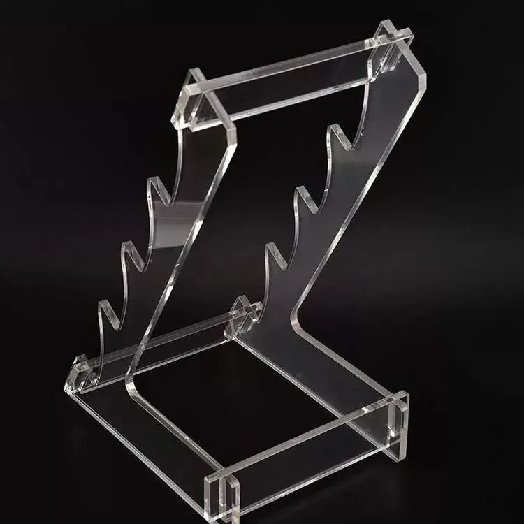 Multitiers Acrylic Knife Display Stand Plexiglass Knife Display Rack