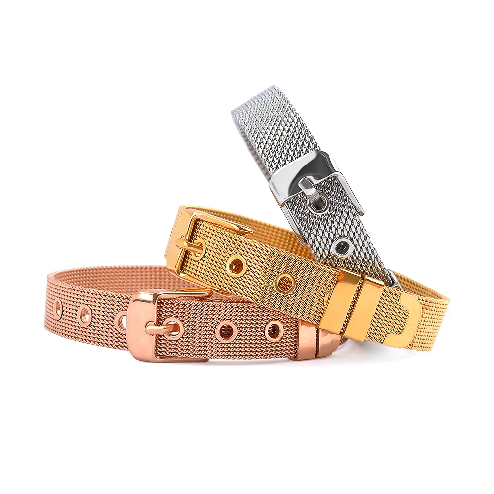 Stainless Steel Mesh Bracelet Charm Jewelry,New 18K Gold Design Womens Charm Bracelets