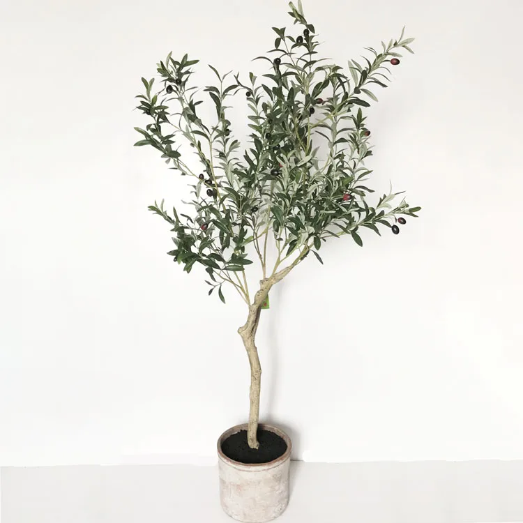 63'' Tall Artificial Olive Tree With Burgeoning Fruits And Thick Leaves