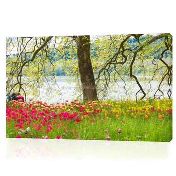 1 Piece Hd Dicetak Pecinta Di Taman Tulip Bunga Kanvas Lukisan Alam Pemandangan Dinding Gambar Untuk Ruang Tamu Sjmt1942 Buy Modern Kanvas Cetak 1