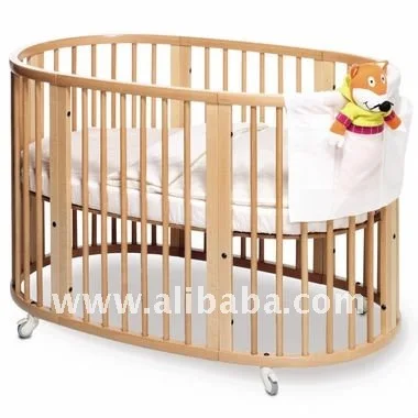 light wood crib