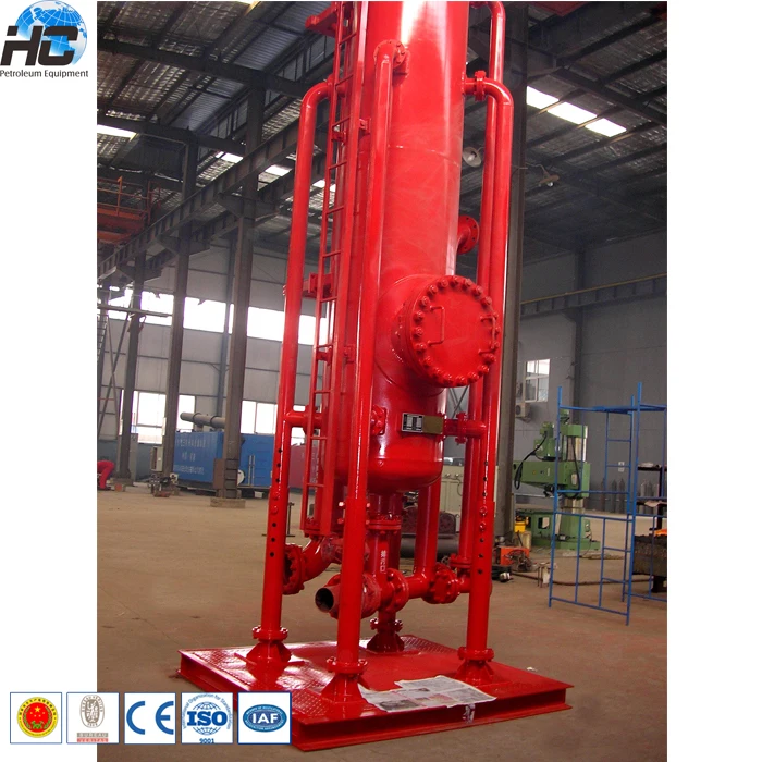 H2s Service Solid Control Gas Buster / Customized Design Mud Gas