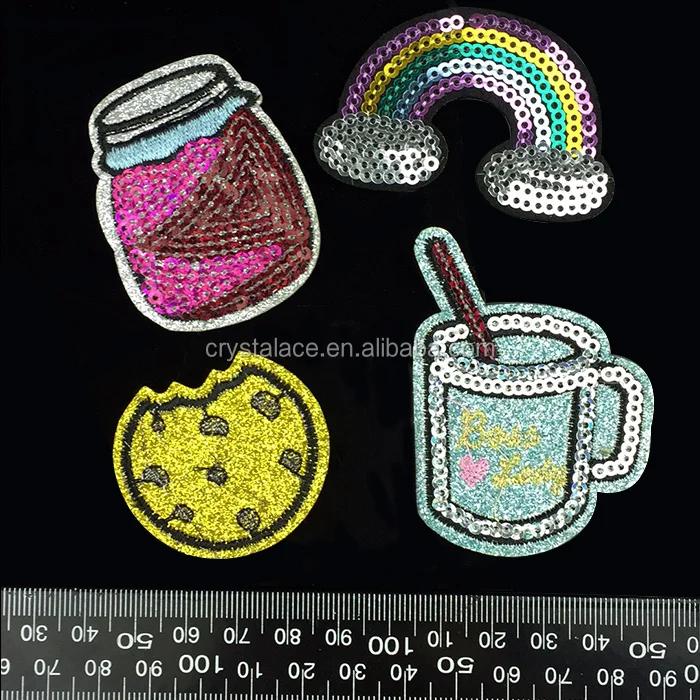 Lipstick style spangles sequins hot fix patch,comic hotfix patches