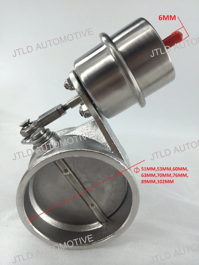 Stainless Steel 2/" 51mm Exhaust Control Valve Set Vacuum Actuator OPEN Style