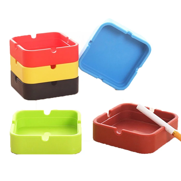 square silicone ashtray
