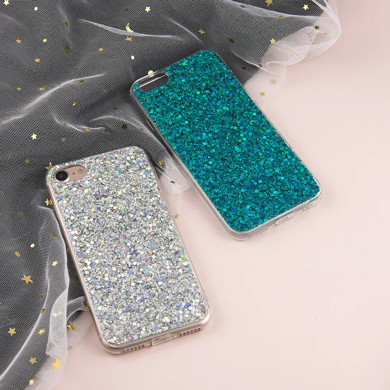 Luxury Crystal Shining Glitter Soft Tpu Mobile Phone Casing For Iphone
