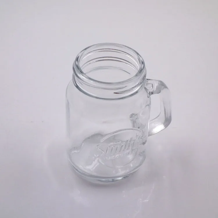 100ml fancy glass mason jar with handle