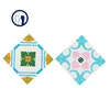 Square Flower pattern case tea cup coaster for household life and office with custom package and logo in good quality
