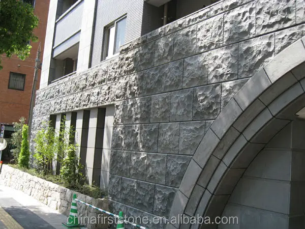 Nero Assoluto Black Basalt Granite Block External Wall Cladding Split Face Tile