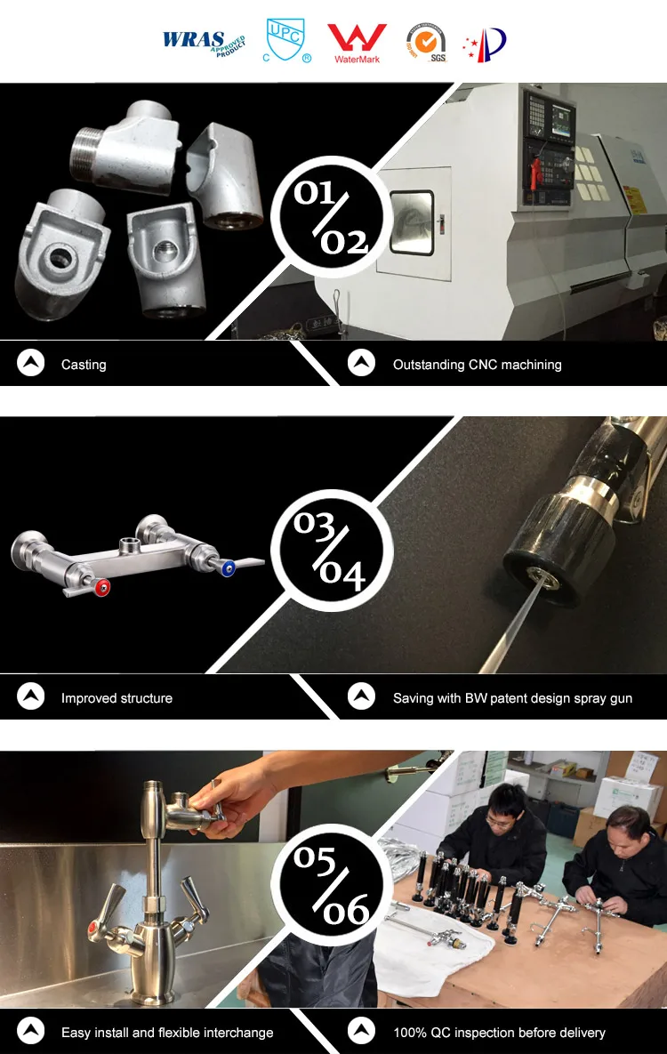 New Products 304 Stainless Steel Faucet Double Outlet German Types Self Heating Sink Wall Mounted Water Tap.jpg
