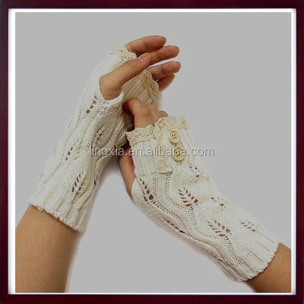 Fashion Knitting Lace Arm Warmers,Women Winter Cable Knit Arm Warmers