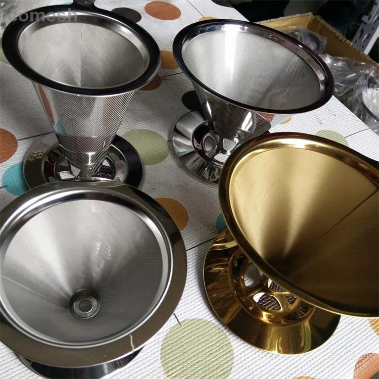 Stainless Steel Single Cup Coffee Dripper / Filter With Stand For Pour