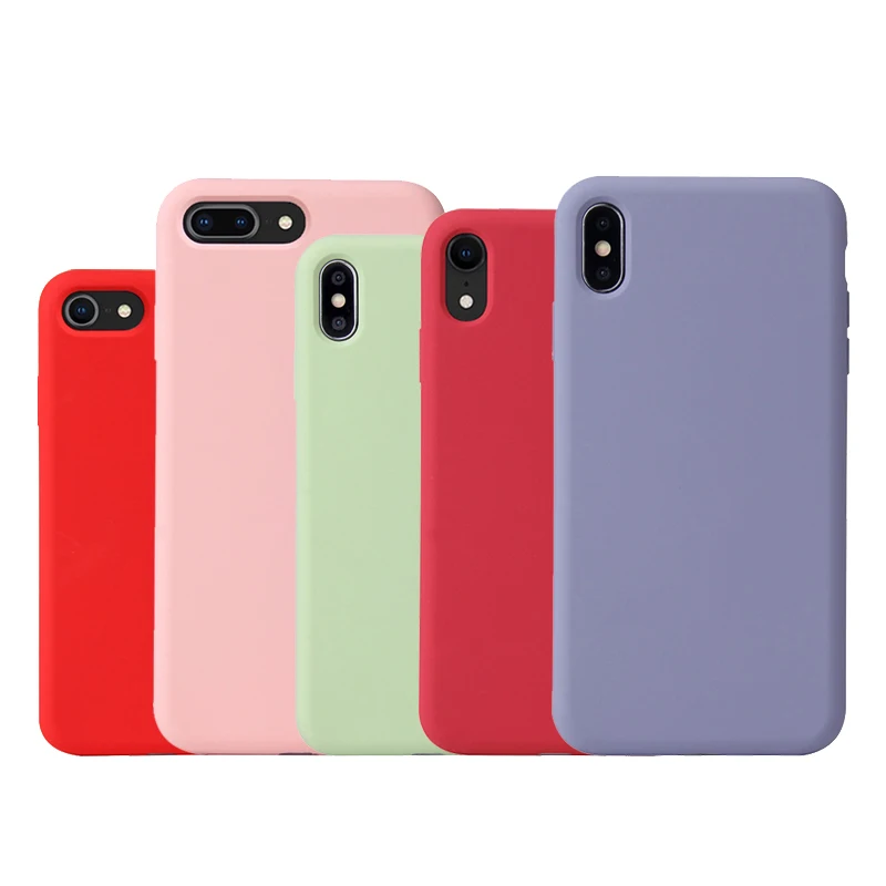 Wholesale Colorful Microfiber Lining Liquid Silicone Case for Apple iPhone 6 silicon Case Custom Logo Original