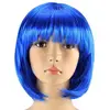 Factory wholesale cheap cosplay wig, fantasy wig, synthetic short bobo blue wig FW4104