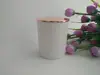 Zibo;Copper Glass Candle Jar with gold Electroplated Lid