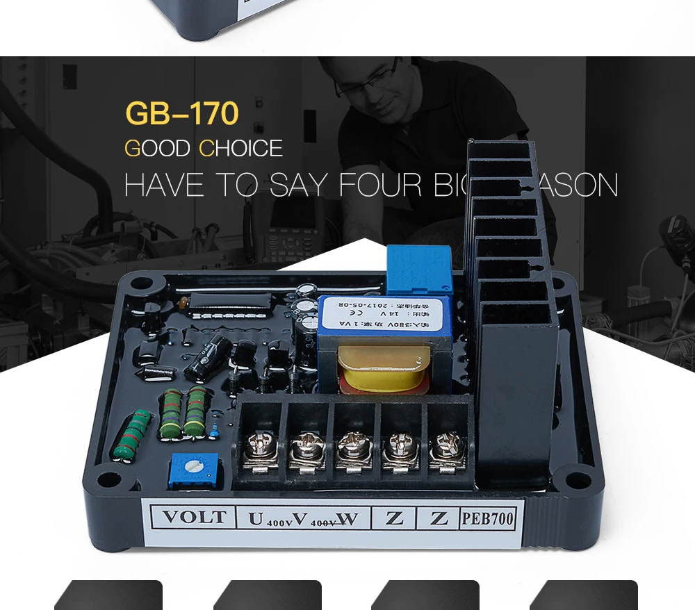 Generador diésel automático STC, estabilizadores reguladores de voltaje trifásico GB170 con potenciómetro externo