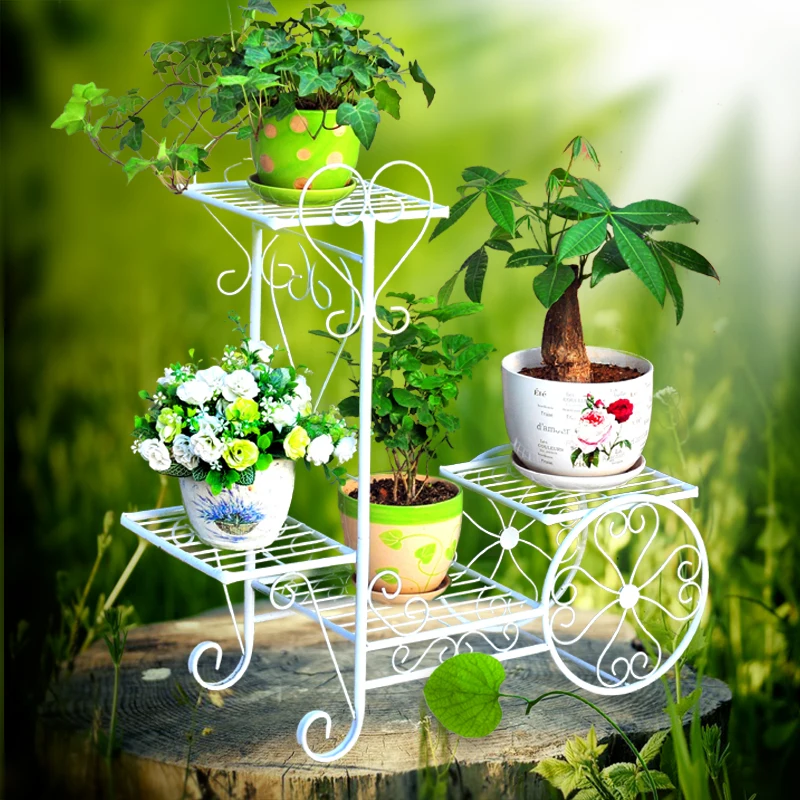 Wrought Iron Metal Bicycle Flower Pot Holder Plant Decorative Holders Cast Product On